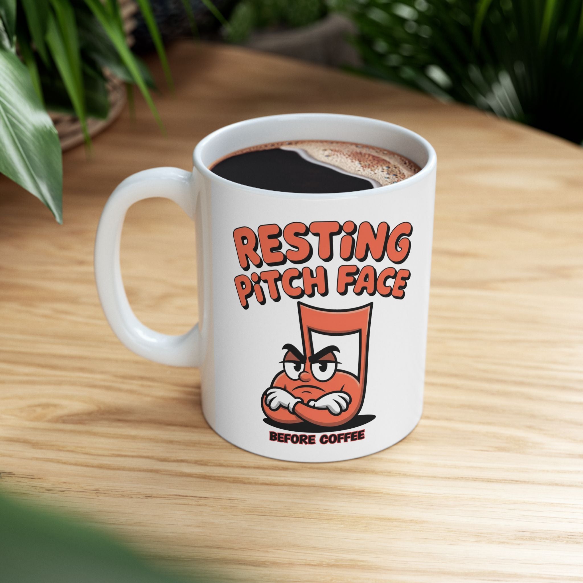 Resting Pitch Face RBF Funny Coffee Mug for Music Lovers and Teacher Band Gift