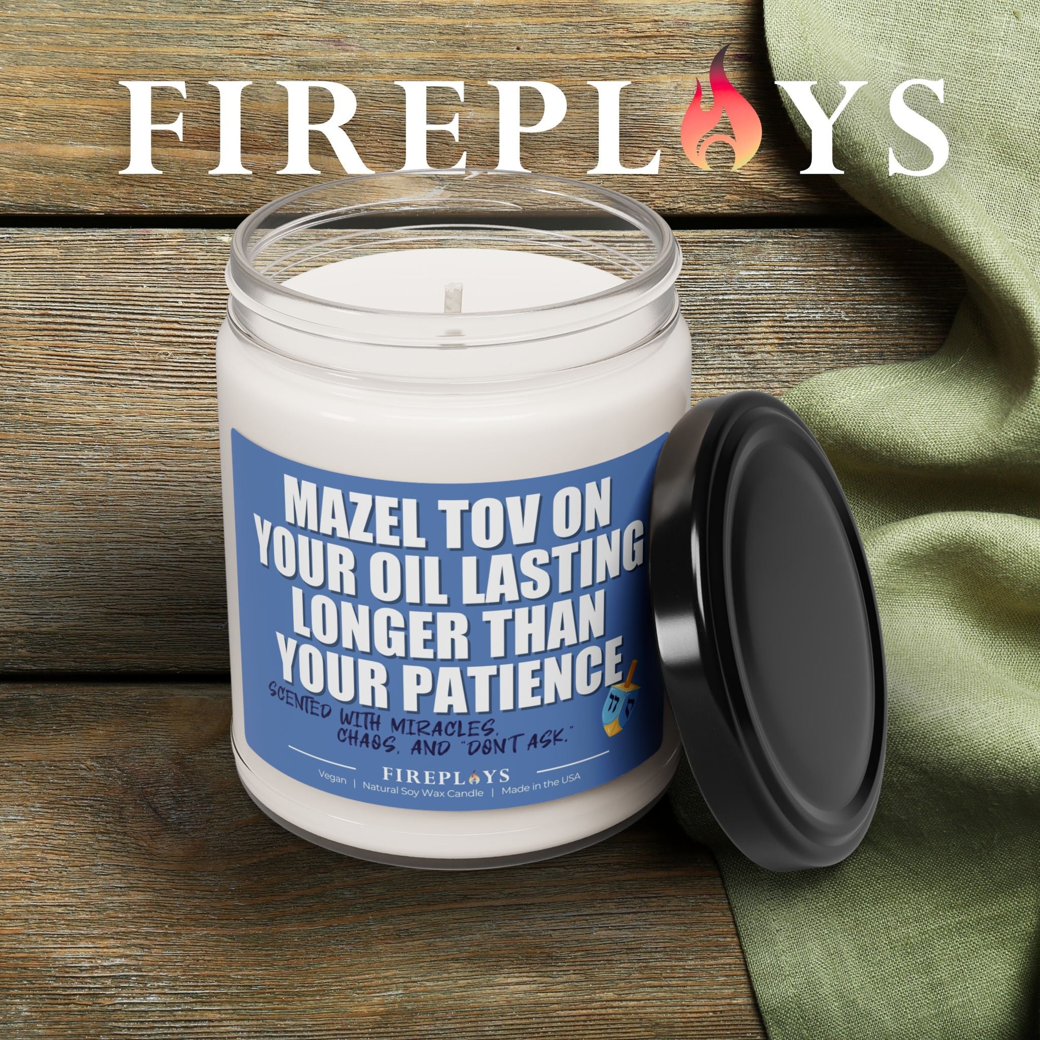 Mazel Tov on Your Oil Lasting Longer Than Your Patience Hanukkah gift candle for Host