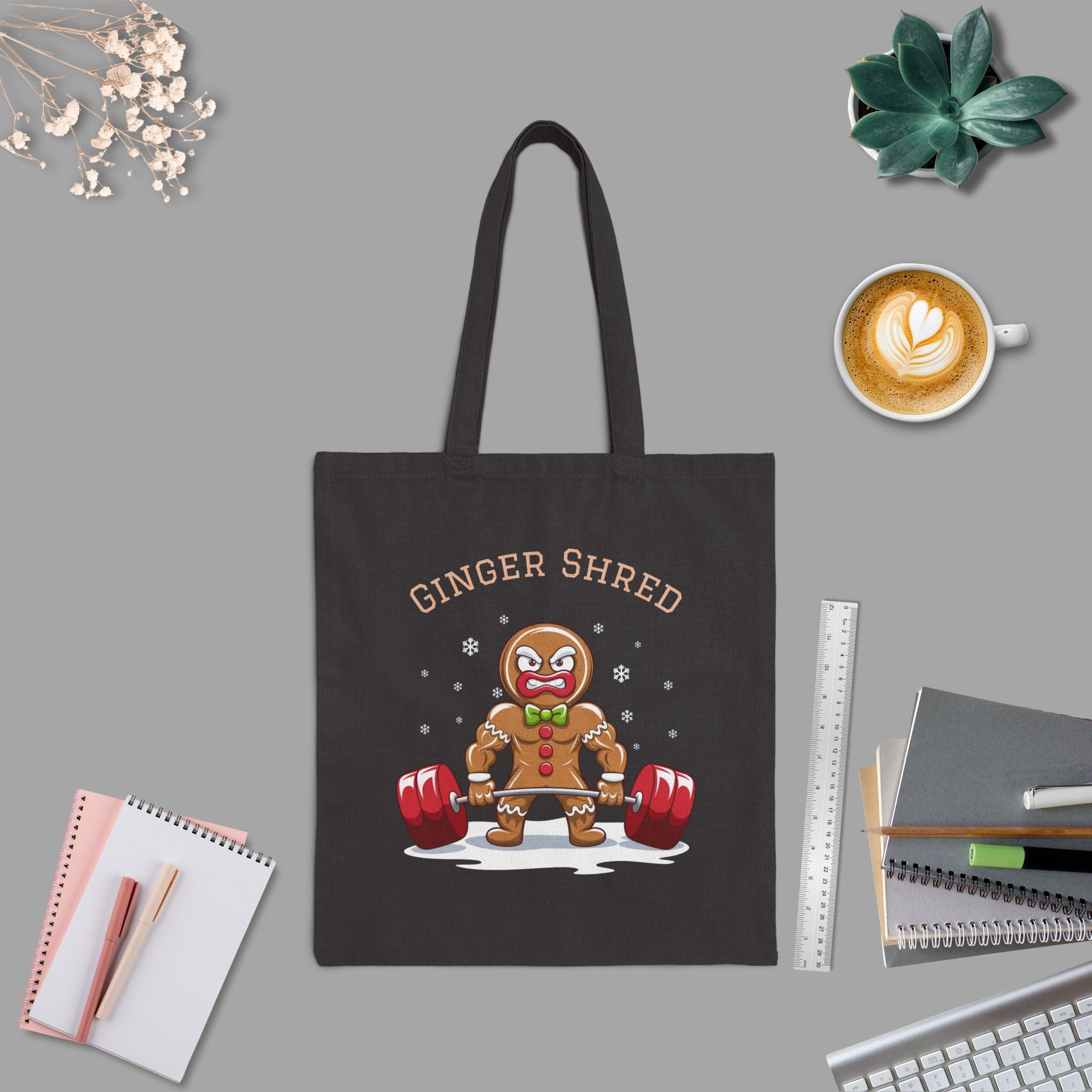Black Tote- Weightlifting GingerBread Weightlifter Shred Man