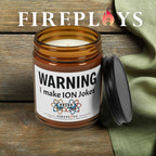 Warning I Make ION jokes Candle Gift for Chemistry Teacher Appreciation