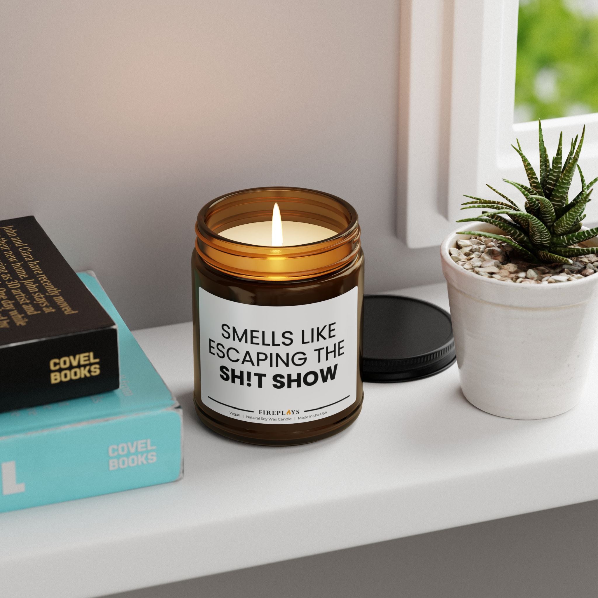 Funny Scented Soy Candle: Smells Like Escaping the Sh*t Show Home decor Gift for Friends and Coworkers