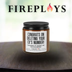 Congrats On Deleting Your Ex, Self love candle, empowerment gifts, breakup candle, scented candle gifts for friends