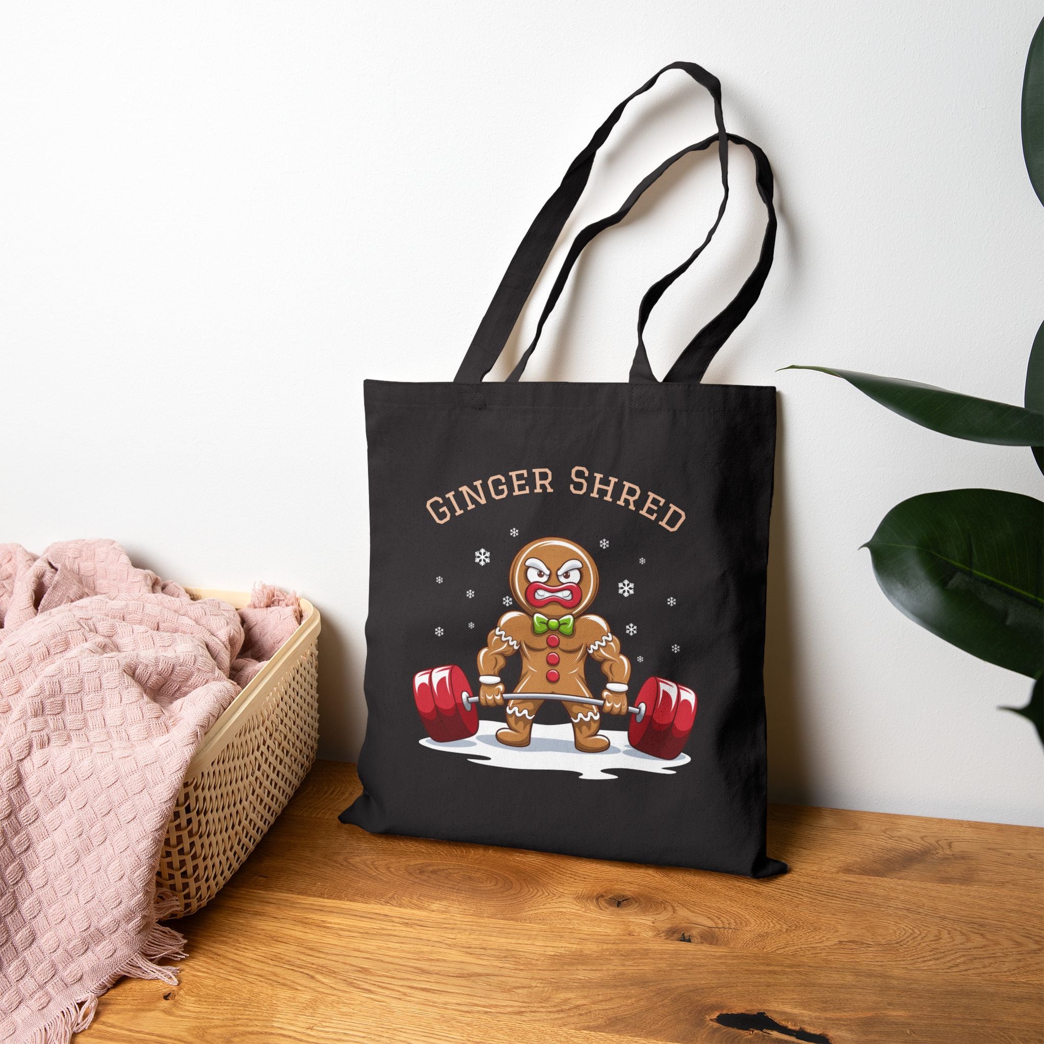 Black Tote- Weightlifting GingerBread Weightlifter Shred Man