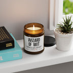 Wizard Of Wit - funny gift candle, humor candle gift, scented candle with message