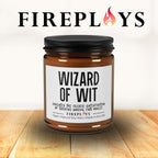 Wizard Of Wit - funny gift candle, humor candle gift, scented candle with message