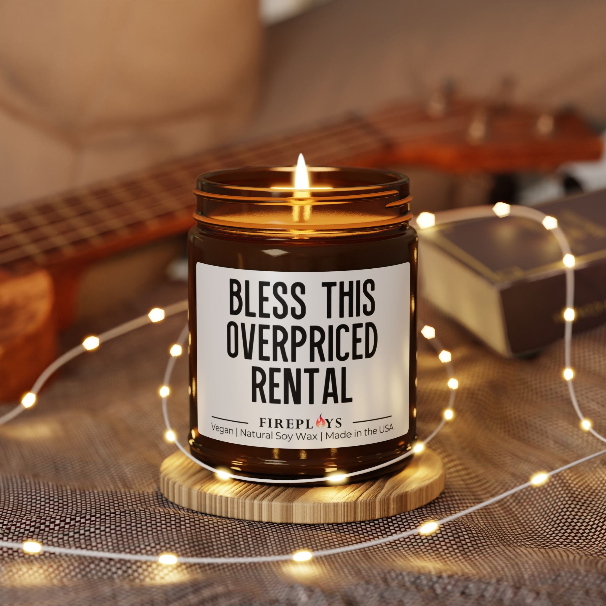 Bless this overpriced rental - new home candle gift, college dorm candle, funny candle