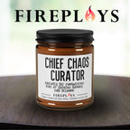 chief chaos curator candle, funny gift candle for chaos, scented soy candle, humor candle gift
