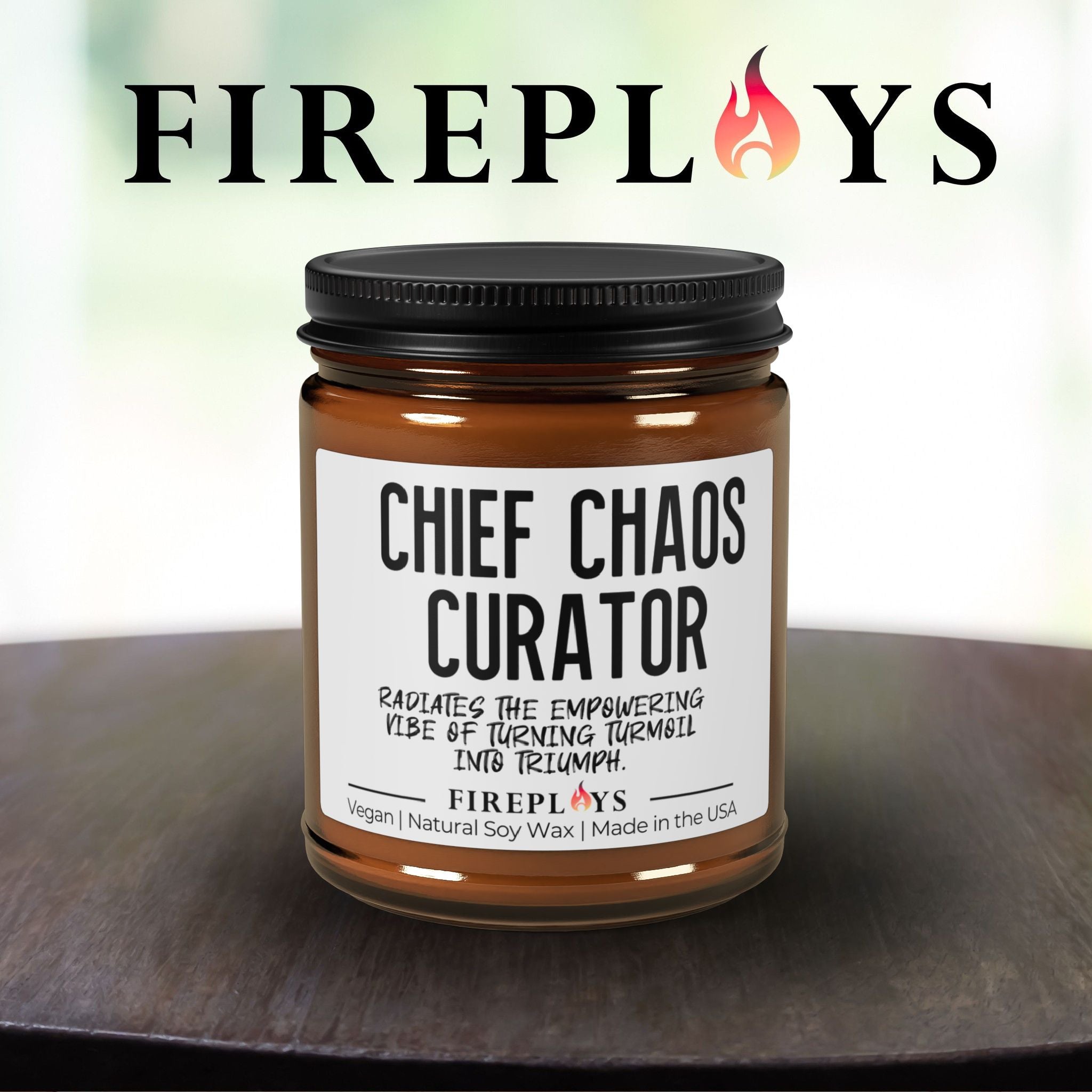 chief chaos curator candle, funny gift candle for chaos, scented soy candle, humor candle gift