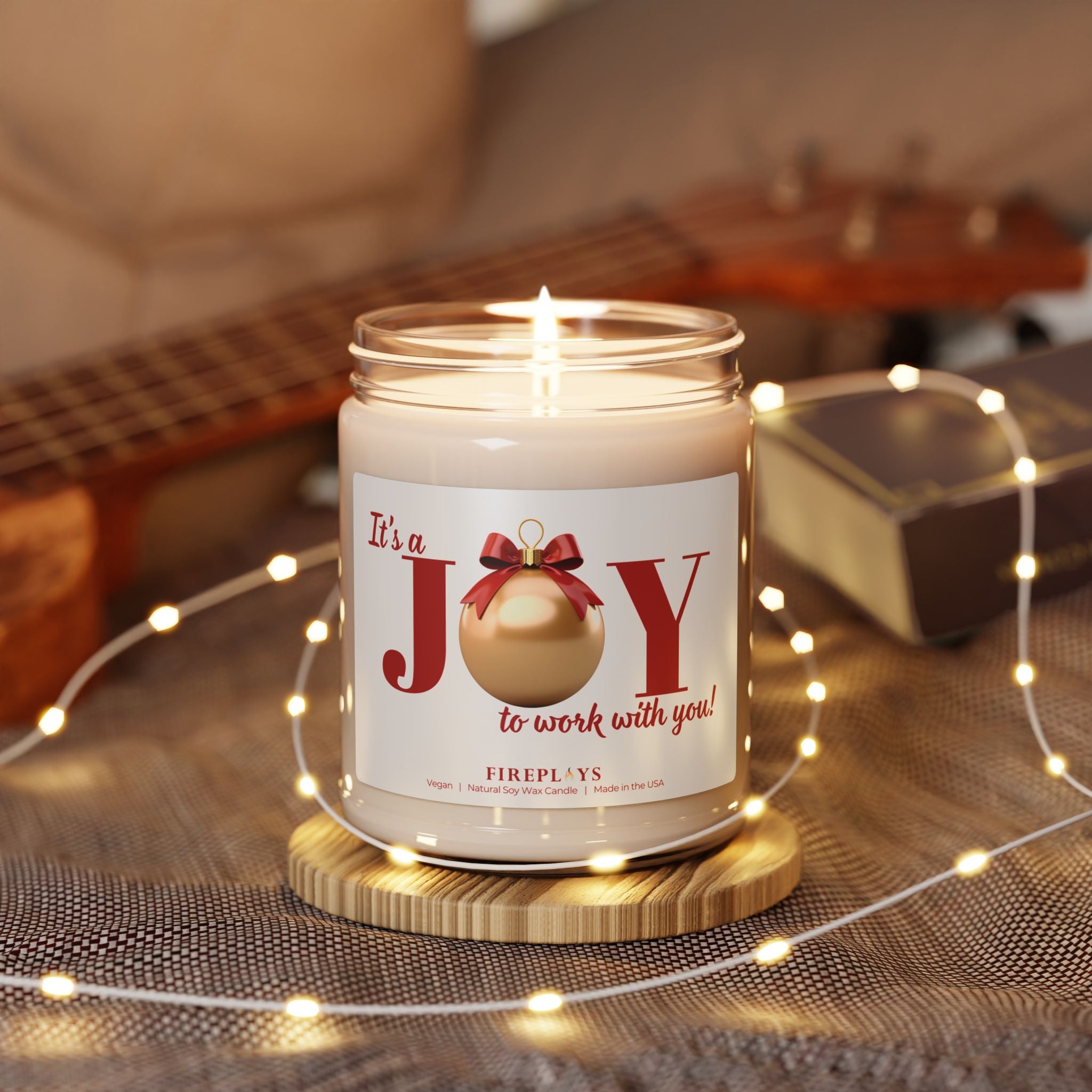 It's a joy to work with you winter holiday gift candle for Coworker