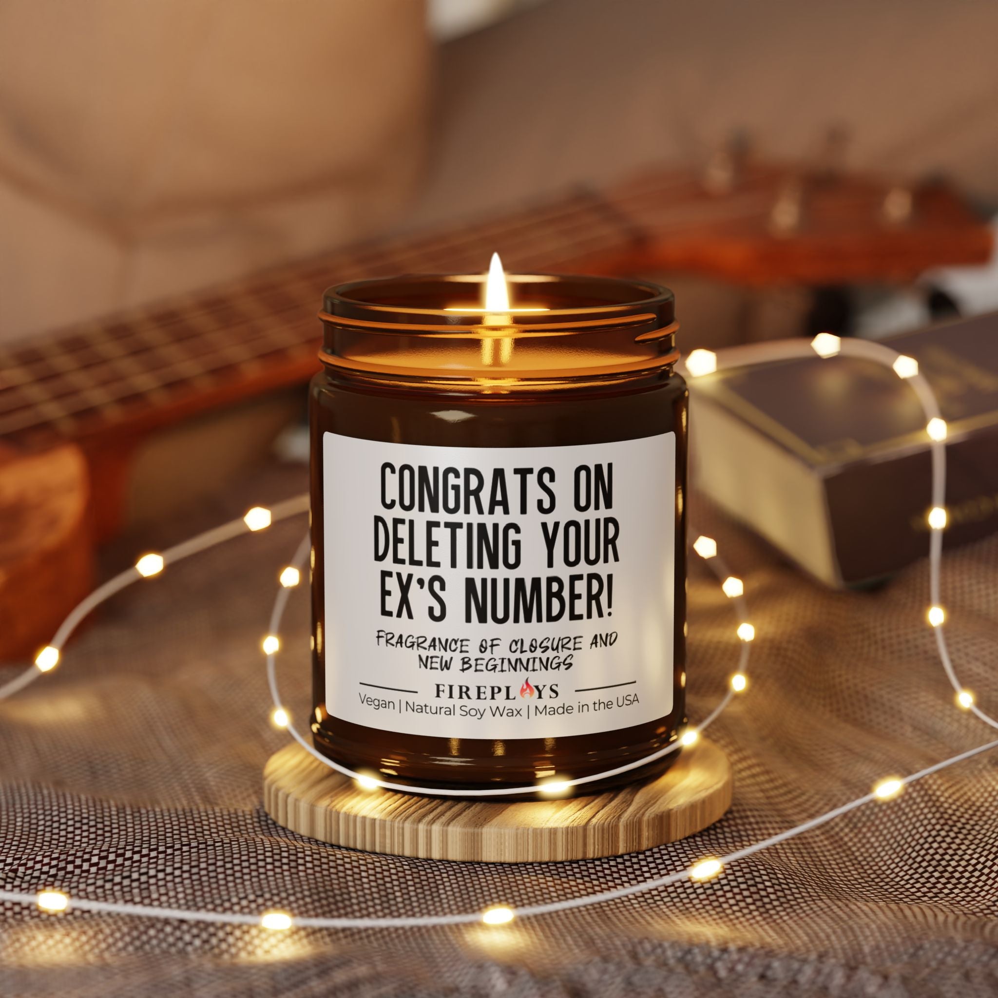Congrats On Deleting Your Ex, Self love candle, empowerment gifts, breakup candle, scented candle gifts for friends