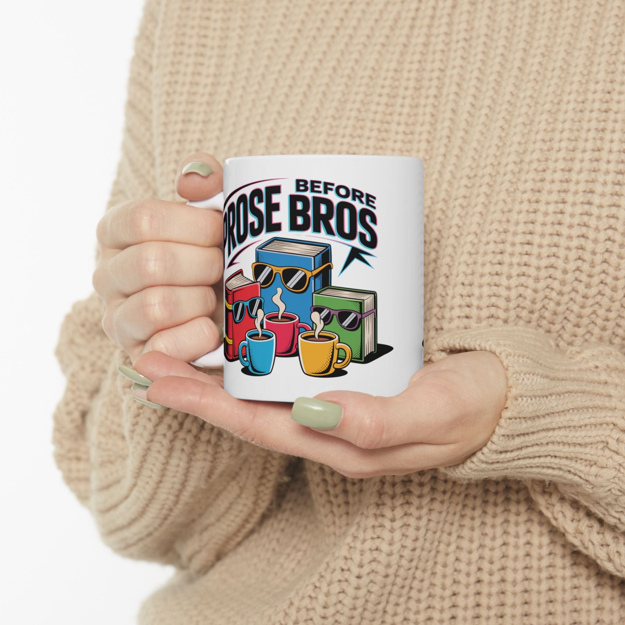 Prose Before Bros English Teacher Unique Ceramic Gift Coffee Mug
