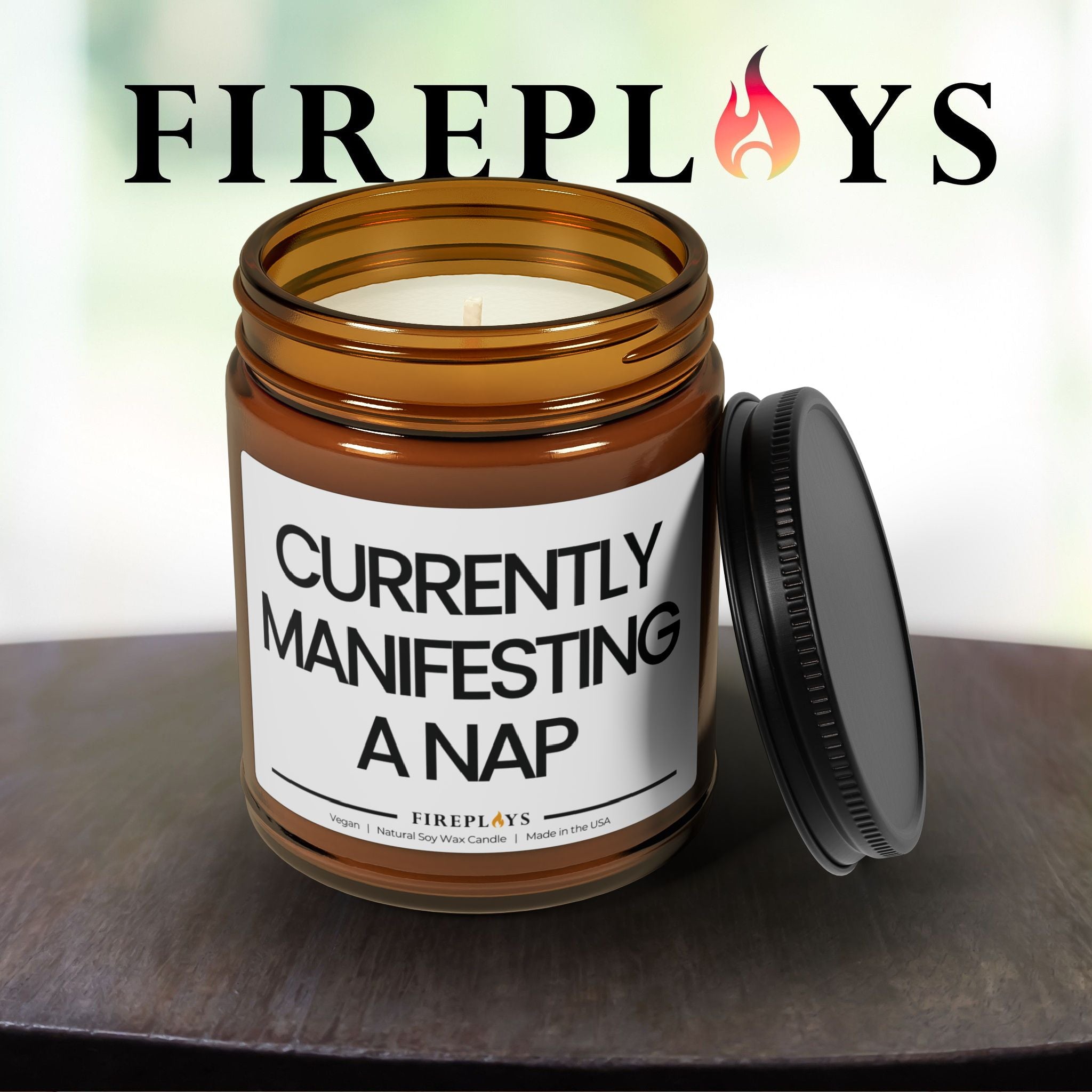 Witty Naptime Soy Candle: Cozy Home Decor Gift