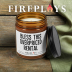 Bless this overpriced rental - new home candle gift, college dorm candle, funny candle