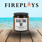Adulting 101 --adulting 101 candle, funny gift candle, humor candle gift, scented candle with message