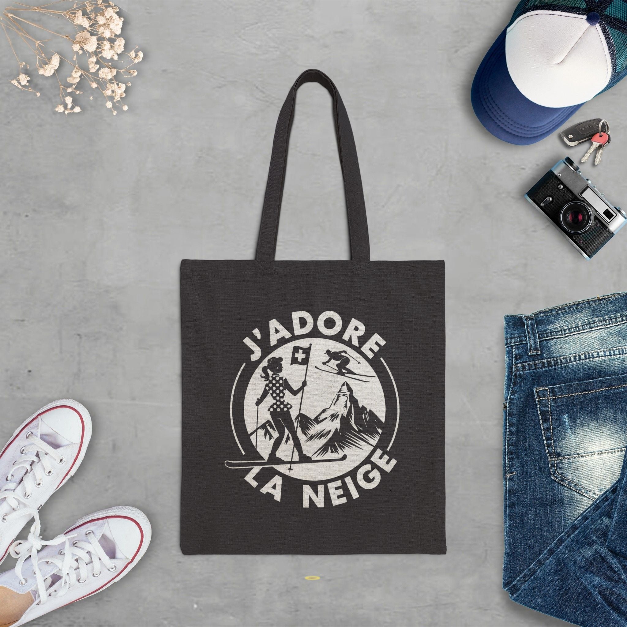 J'adore la Neige French Switzerland Ski Lover Tote