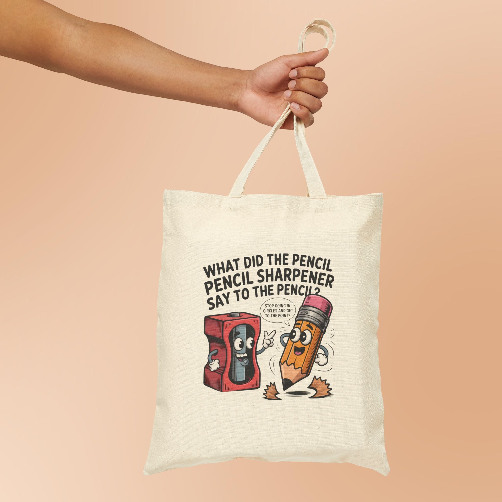 Funny Get to the Point Joke Pencil Sharpener Tote for Elementary Teacher