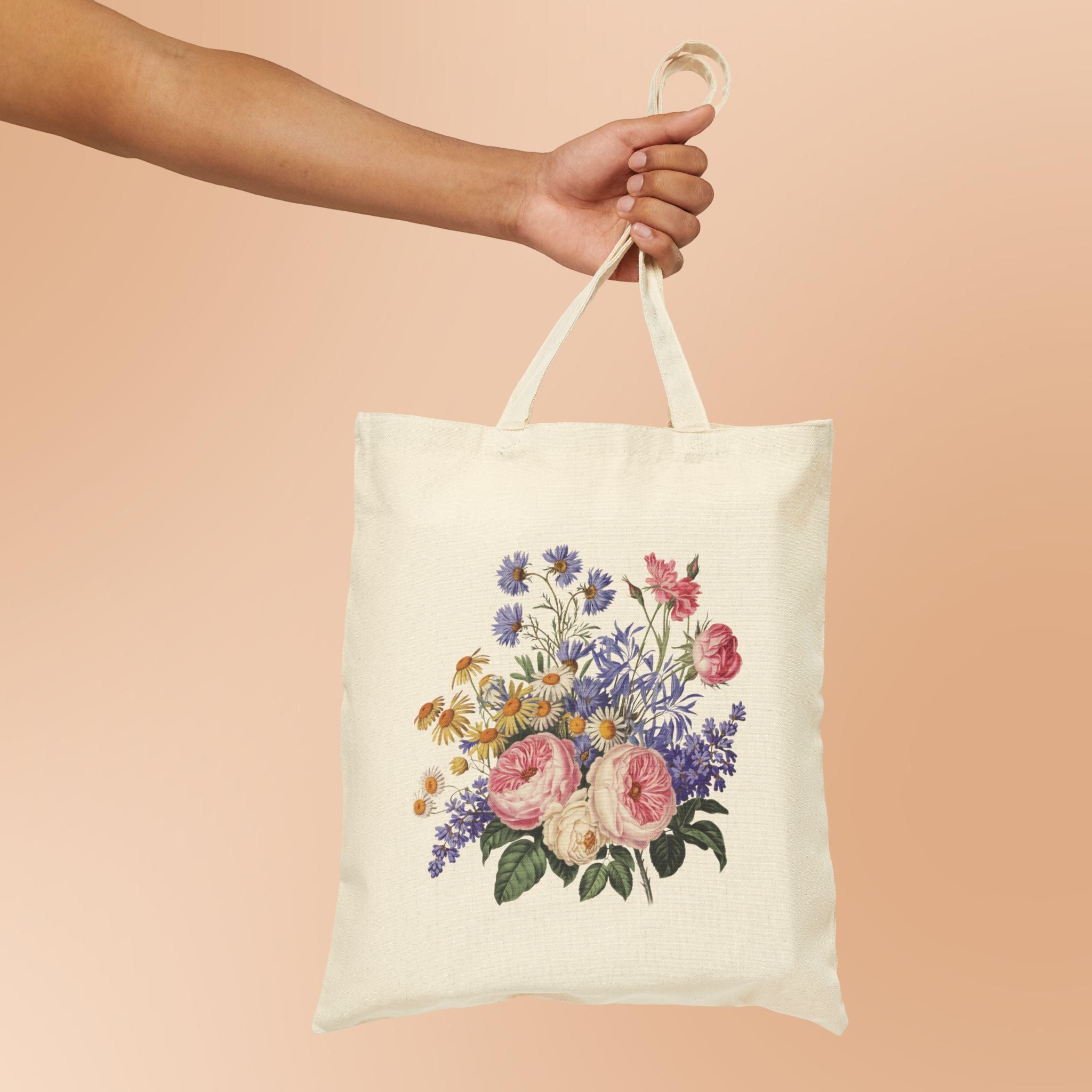 Tote_ Vintage Style Boho Flower bouquet (2)