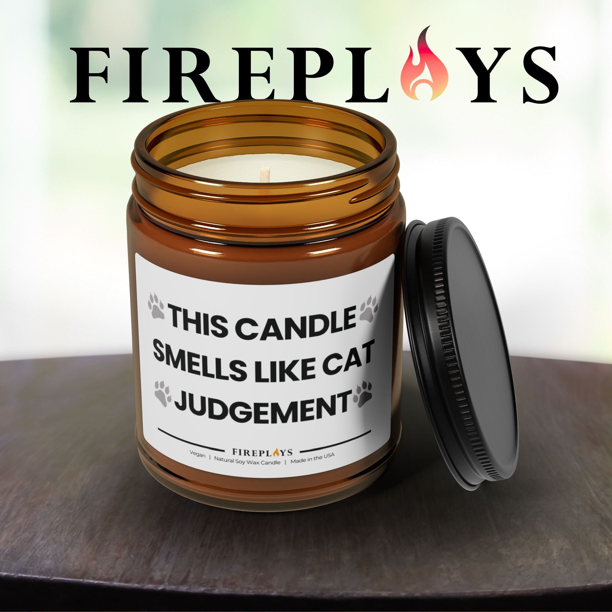 Funny Scented Soy Candle Gift for witty cat lover Friends: This candle smells like cat judgementh)