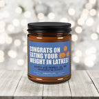 Congrats on your weight in Latkes Hannukah Holiday Soy Scented Gift Candle