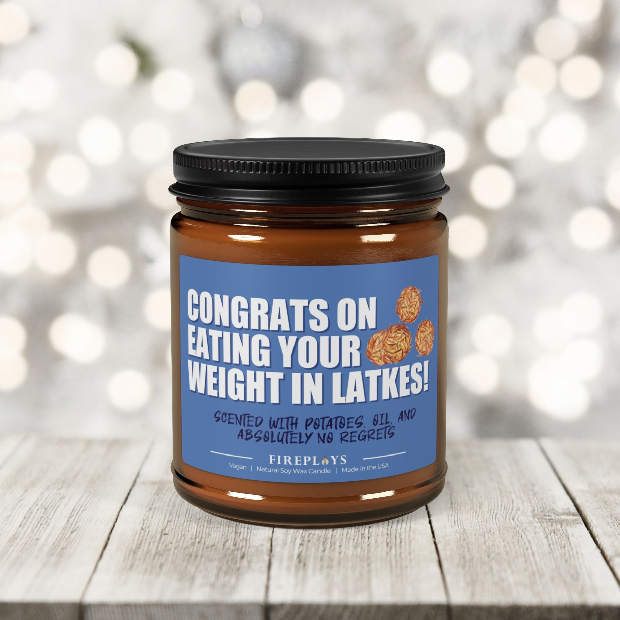 Congrats on your weight in Latkes Hannukah Holiday Soy Scented Gift Candle