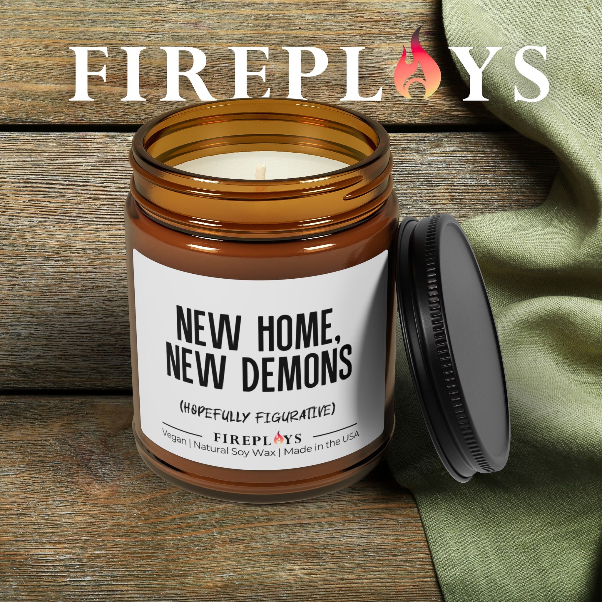 new home new demons candle, congrats gift soy scented candle new home gift funny housewarming gift homeowner funny home decor
