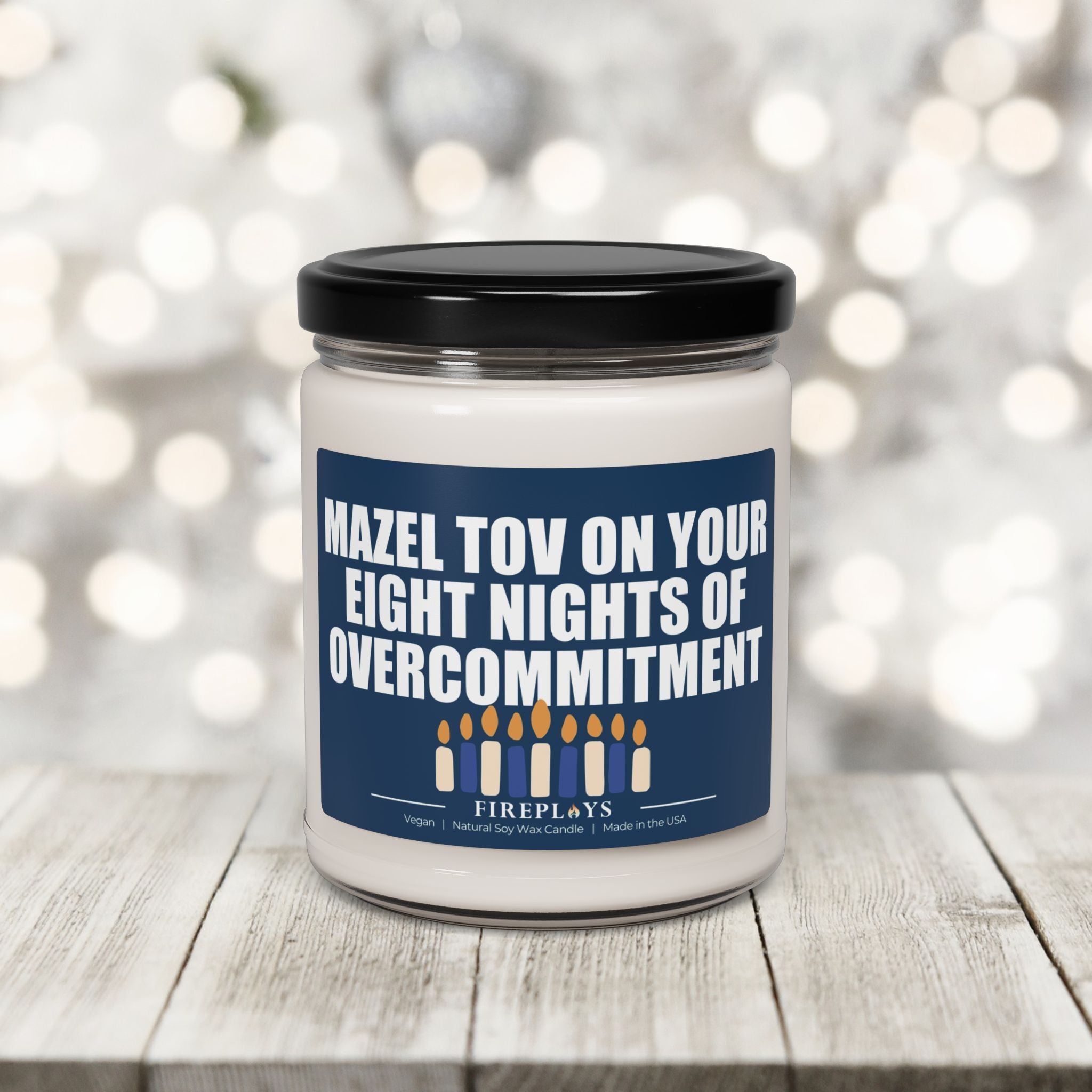 Mazel Tov on Your Eight Nights of Overcommitment Hanukkah Candle Gift