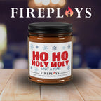Funny scented Christmas gift candle for sarcastic humor-loving friend: HO HO Holy Moly Message