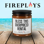 Bless this overpriced rental - new home candle gift, college dorm candle, funny candle