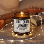 chief chaos curator candle, funny gift candle for chaos, scented soy candle, humor candle gift