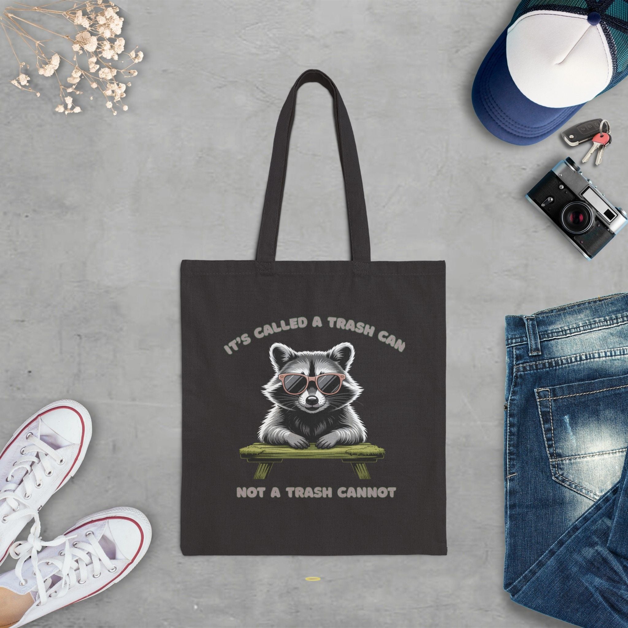 Funny Raccoon Trash Can Motivation Gift Tote
