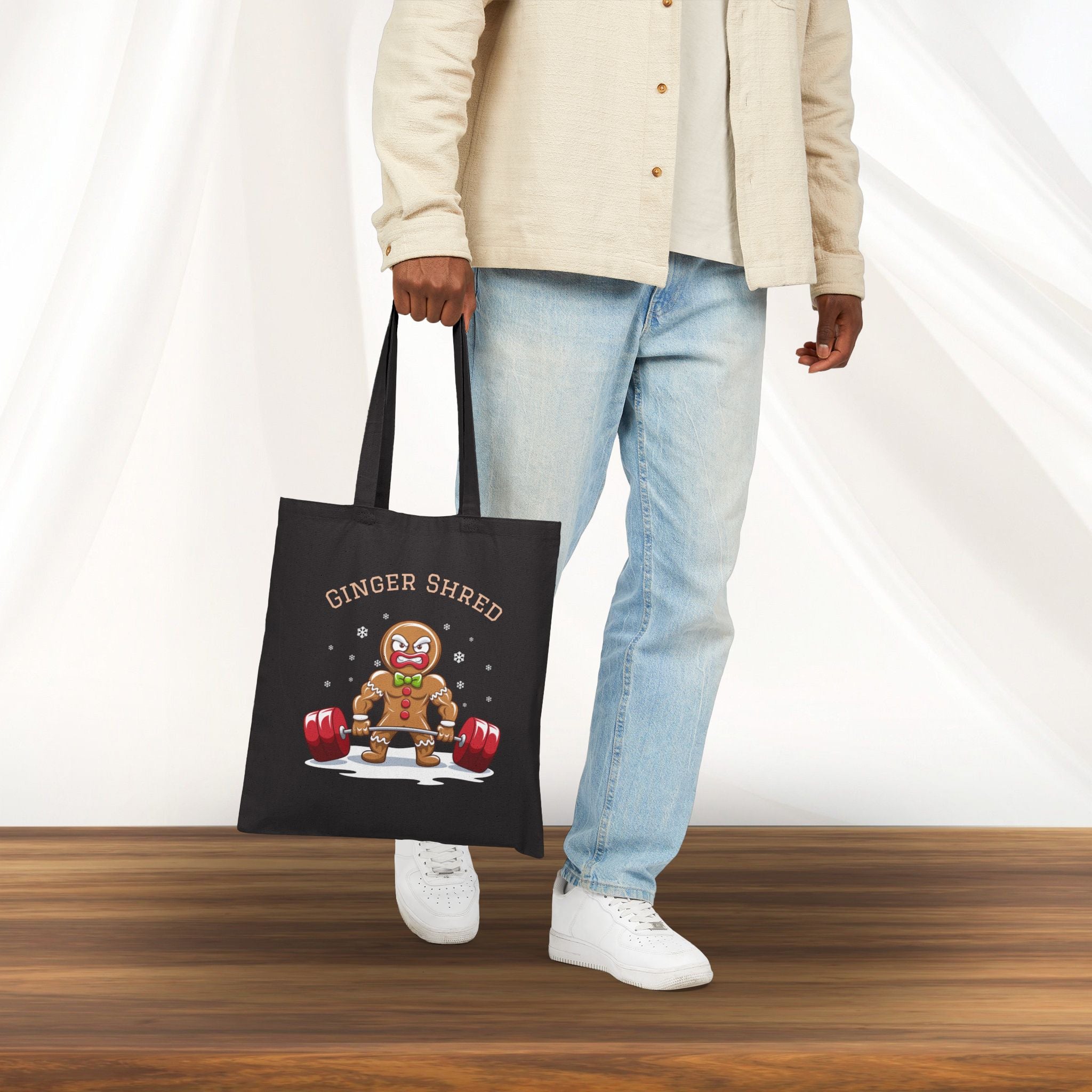 Black Tote- Weightlifting GingerBread Weightlifter Shred Man