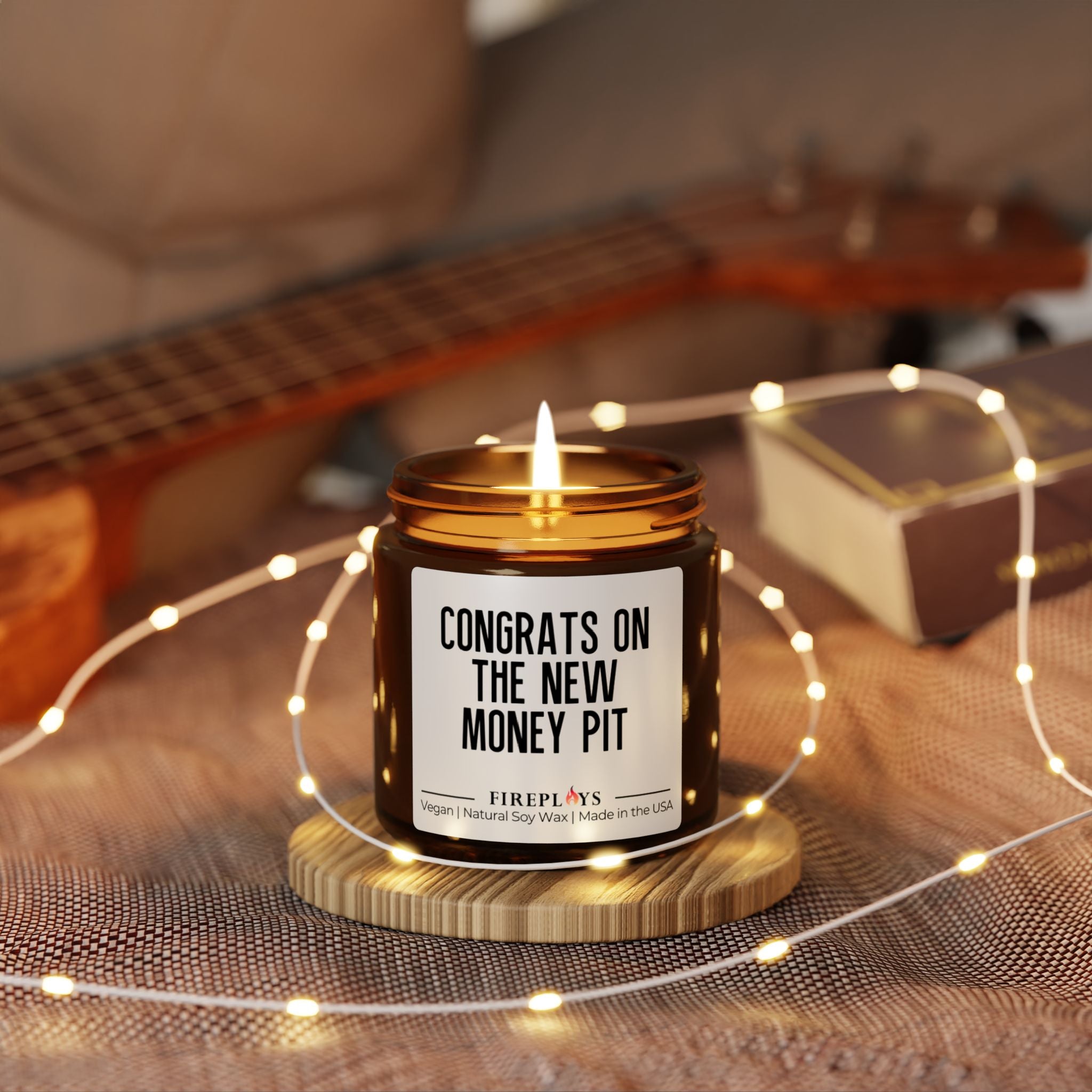new money pit candle, funny home decor congrats gift funny housewarming gift new home gift homeowner soy scented candle