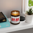 Funny scented Christmas gift candle for sarcastic humor-loving friend: HO HO Holy Moly Message