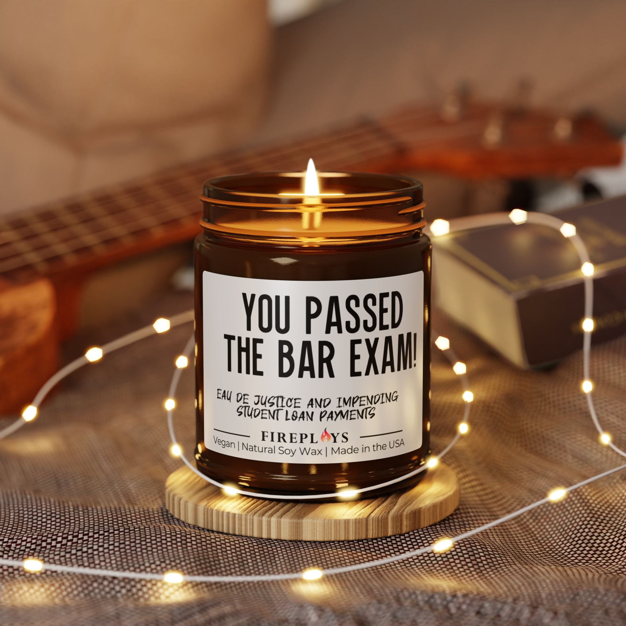 Lawyer gift candle, bar exam gift candle,