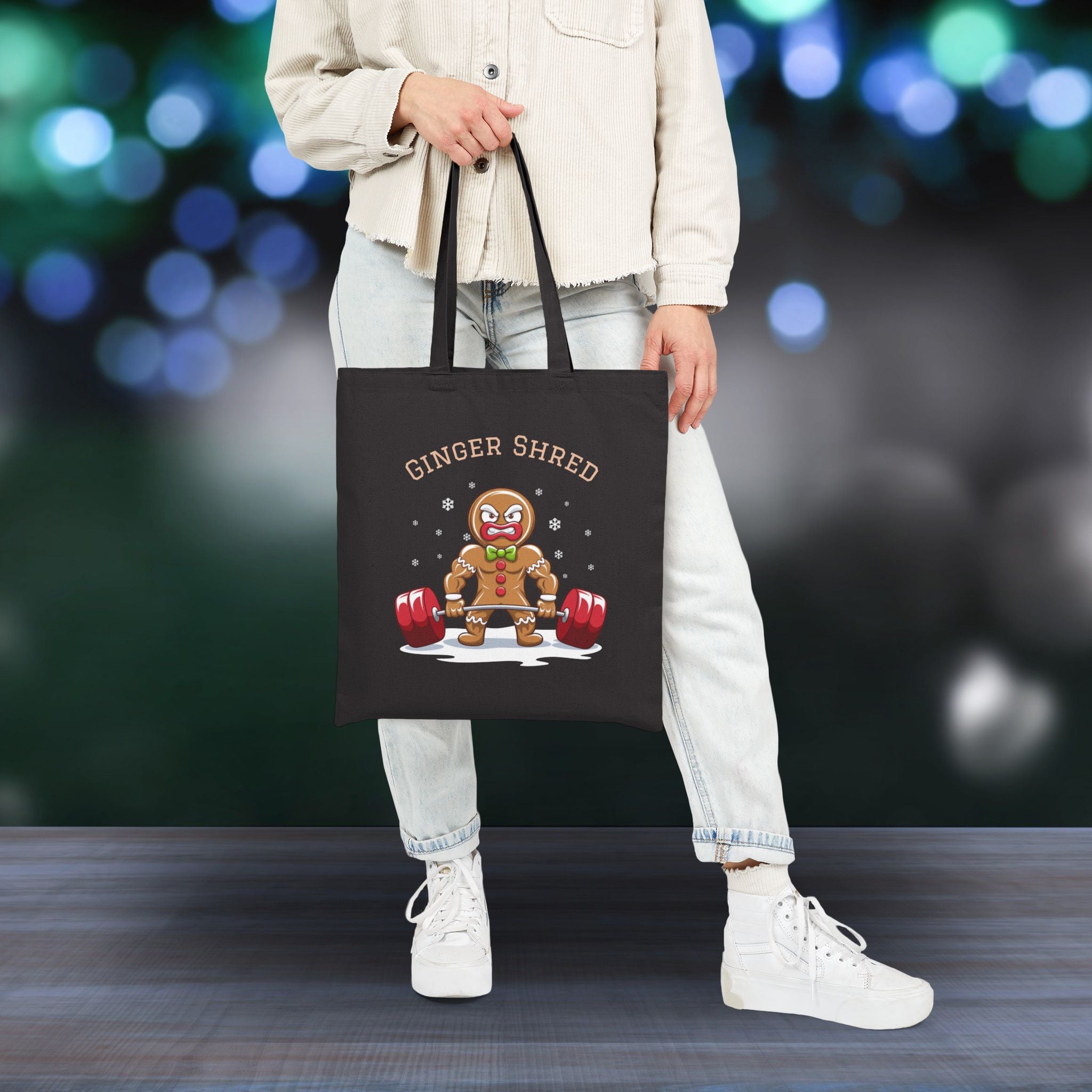 Black Tote- Weightlifting GingerBread Weightlifter Shred Man