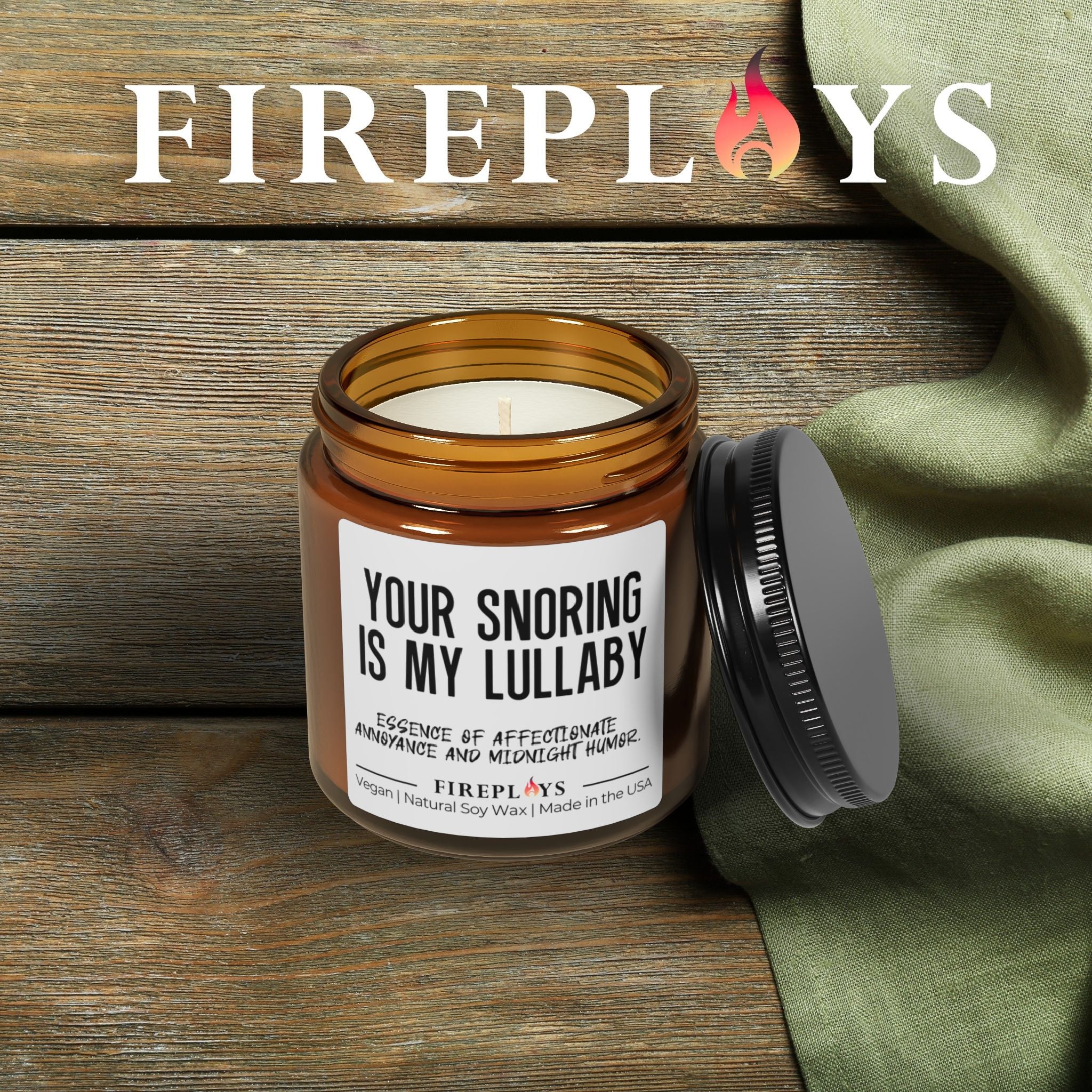 Your Snoring Is My Lullaby - funny candle for him, gift candle, funny snoring gift, couples candle, scented candle for her