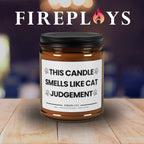 Funny Scented Soy Candle Gift for witty cat lover Friends: This candle smells like cat judgementh)