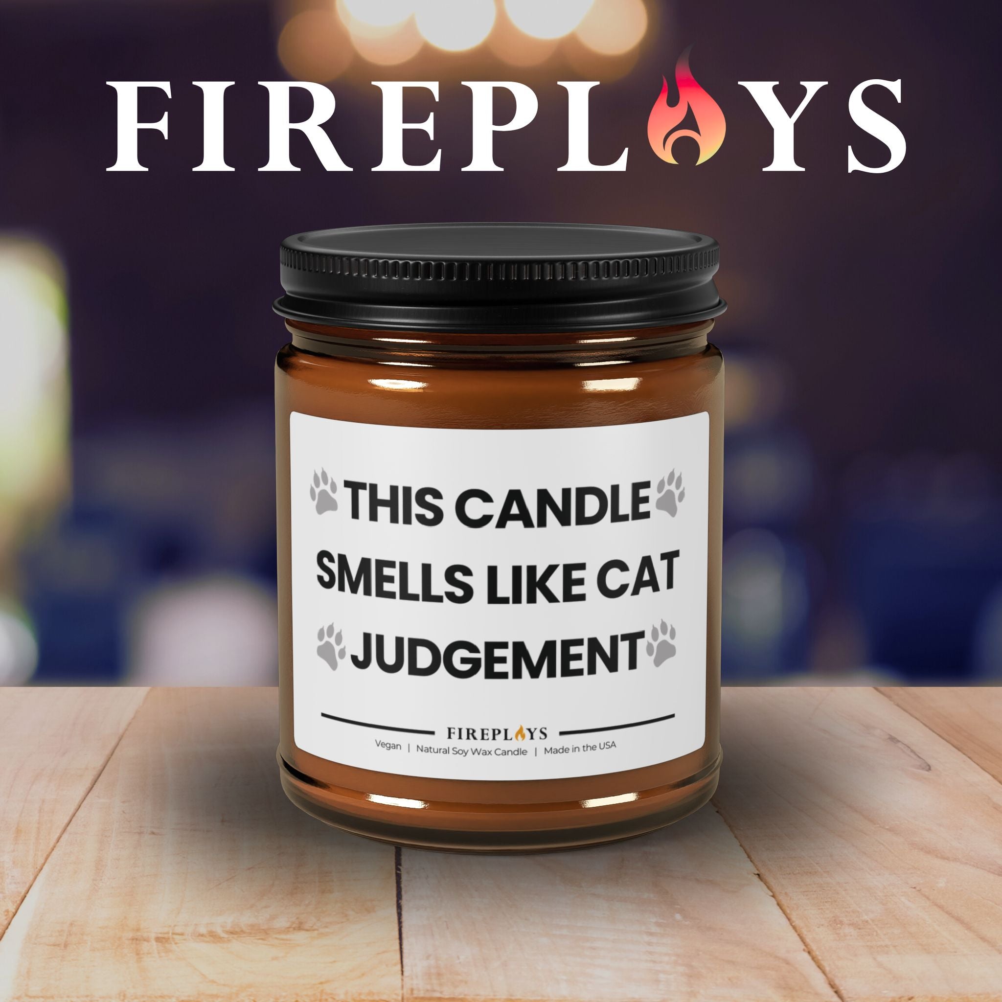 Funny Scented Soy Candle Gift for witty cat lover Friends: This candle smells like cat judgementh)