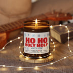 Funny scented Christmas gift candle for sarcastic humor-loving friend: HO HO Holy Moly Message