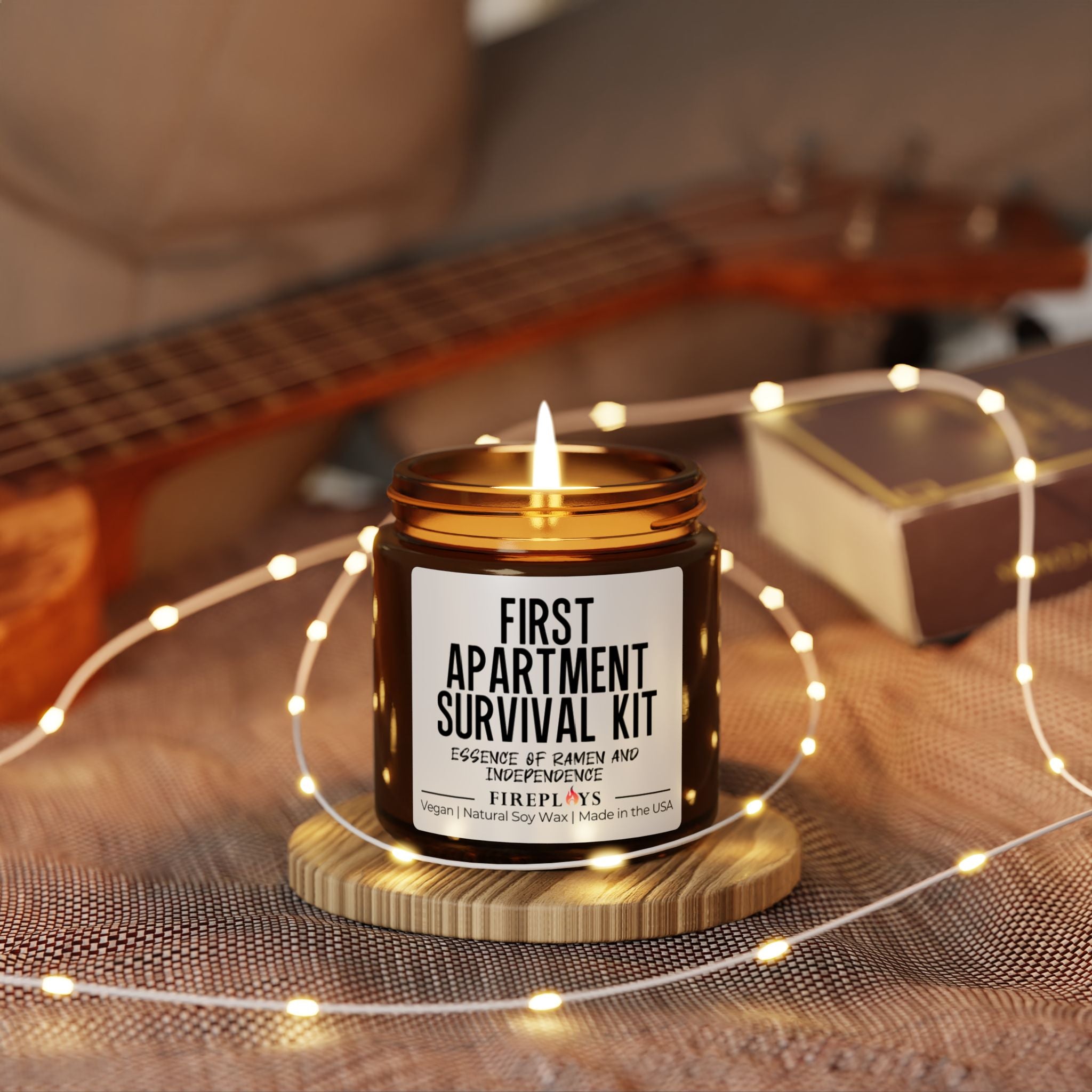 first apartment survival gift candle, homeowner soy scented candle funny housewarming gift funny home decor congrats gift new home gift