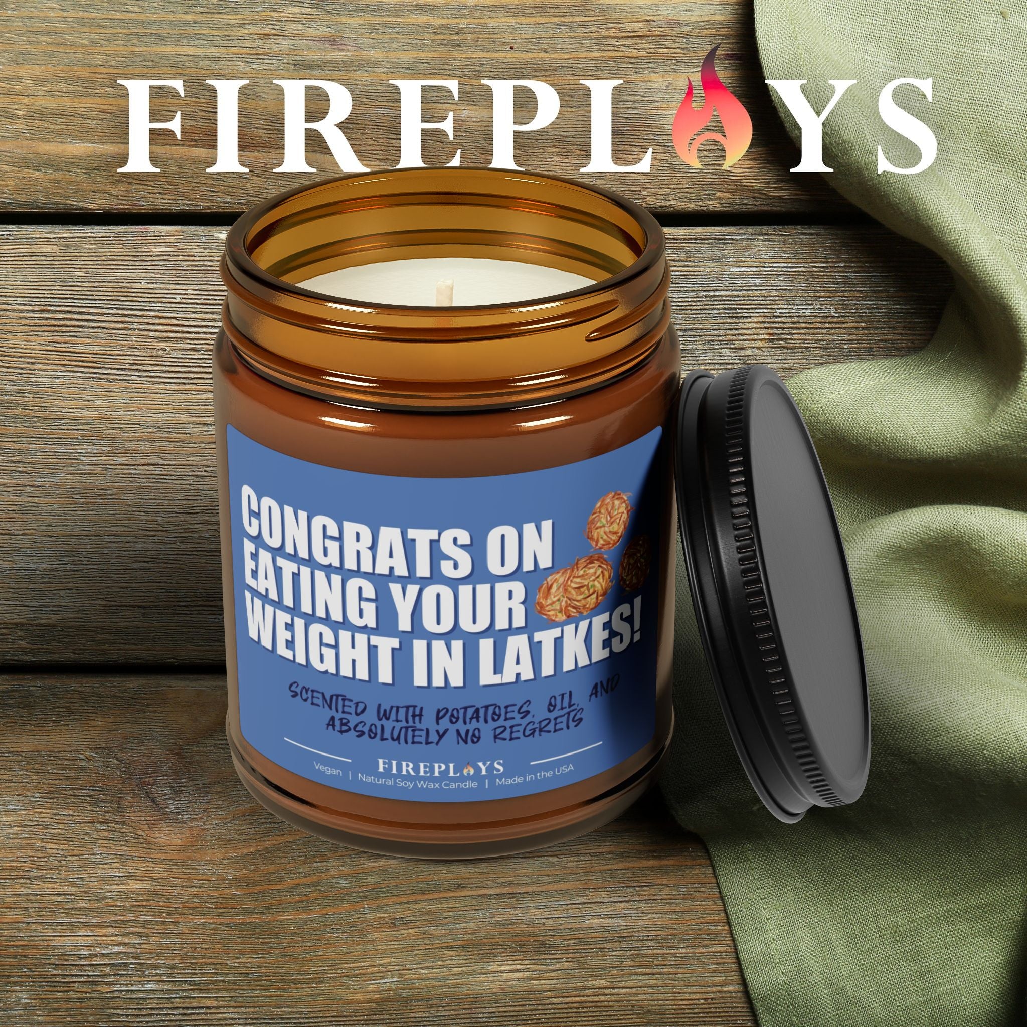 Congrats on your weight in Latkes Hannukah Holiday Soy Scented Gift Candle