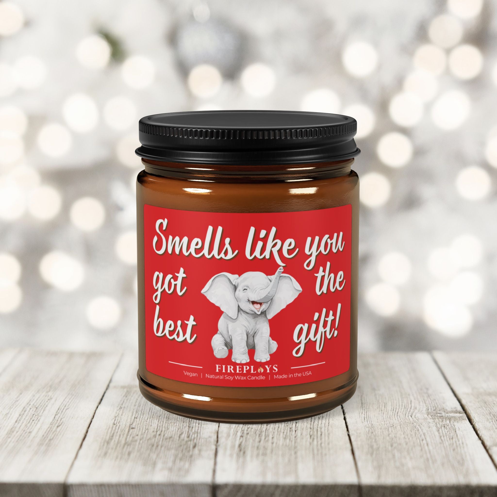 Funny White Elephant Gift Candle