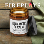 Funny coworker gift, commander of calm candle, leadership candle, project manager gift