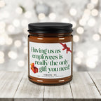 Funny Scented Holiday Christmas gift candle for sarcastic for boss