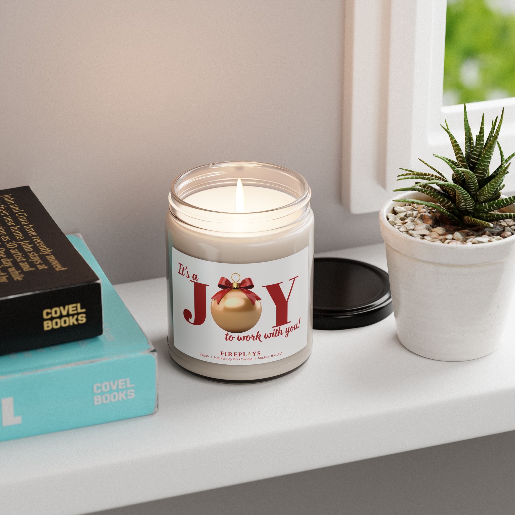 It's a joy to work with you winter holiday gift candle for Coworker